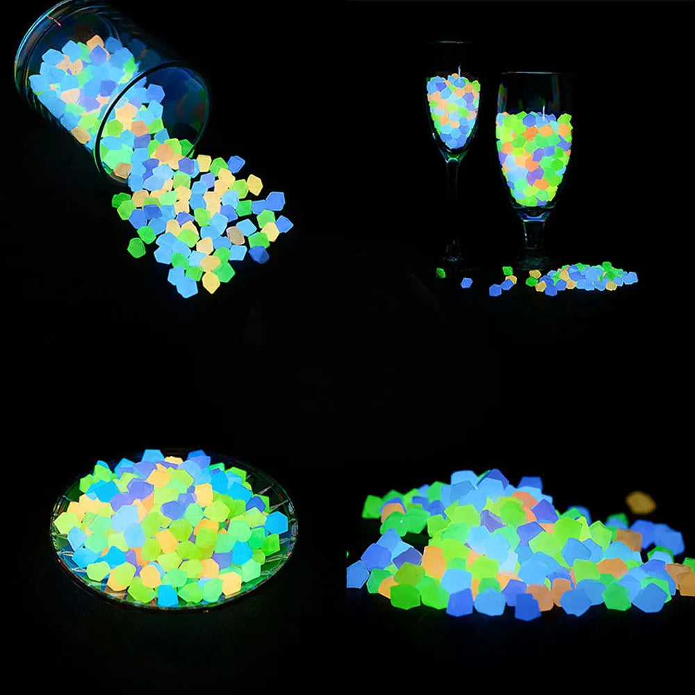 Glowing pebbles for aquarium decoration