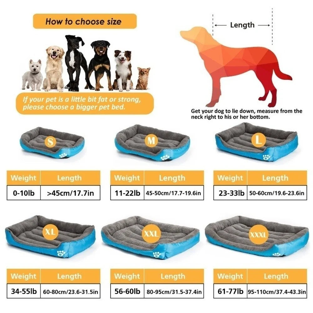 Large Pet Bed Square Plush