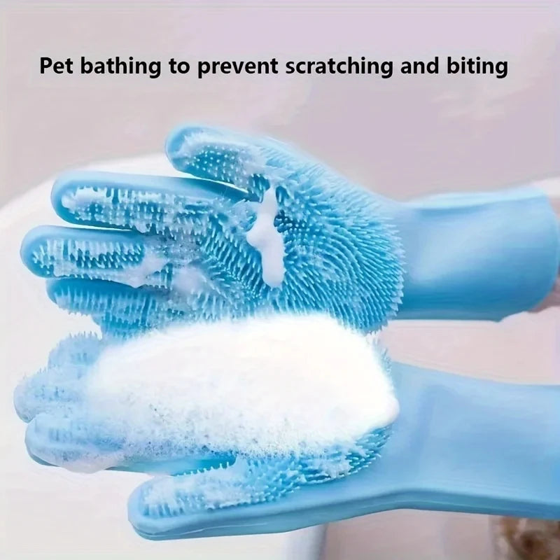 Pet Grooming Cleaning Silicon Gloves