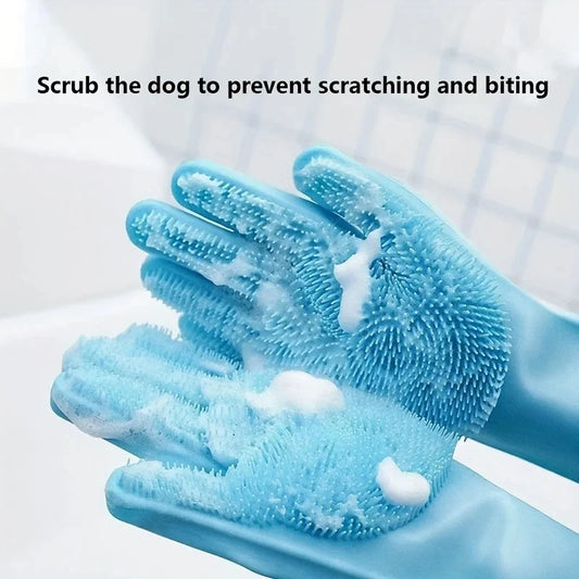 Pet Grooming Cleaning Silicon Gloves