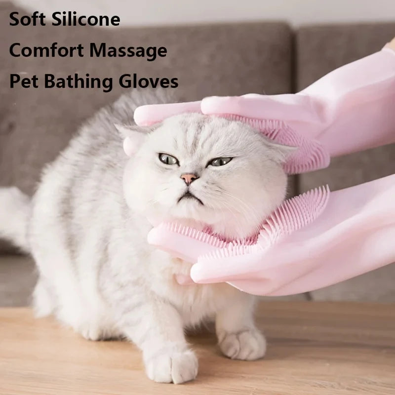 Pet Grooming Cleaning Silicon Gloves