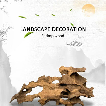 Fish Tank Decorations Natural Porous Wooden