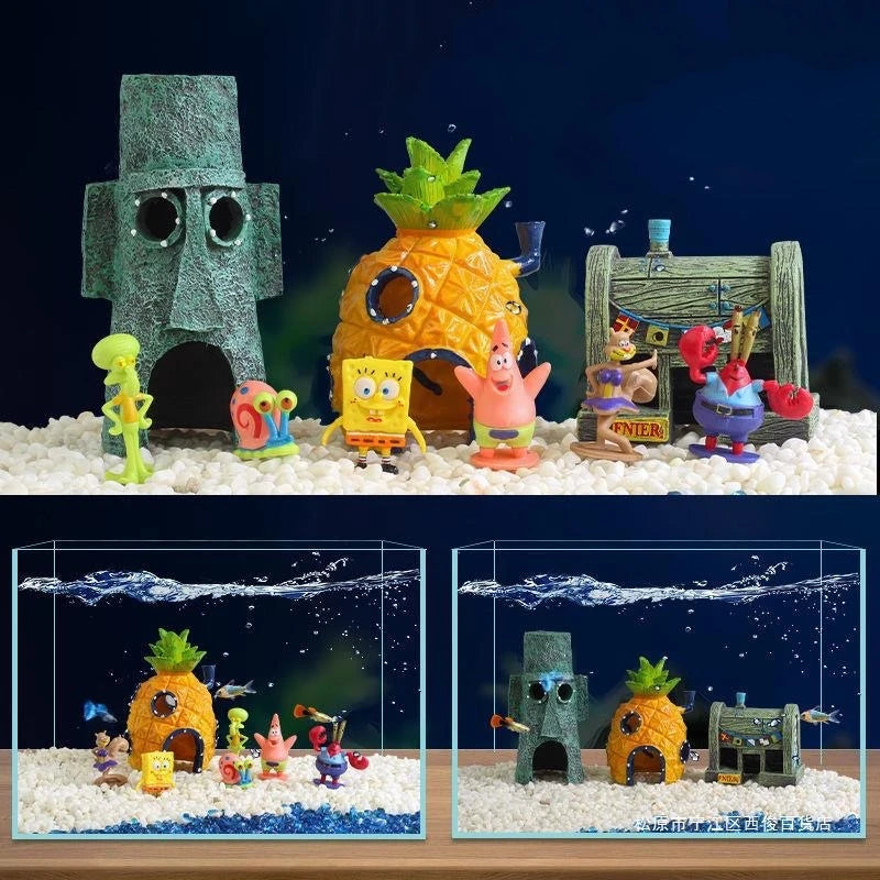 Spongebobs Figures Fish Tank Decoration