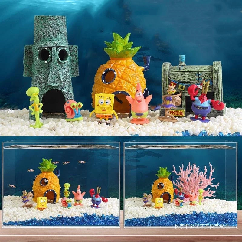 Spongebobs Figures Fish Tank Decoration