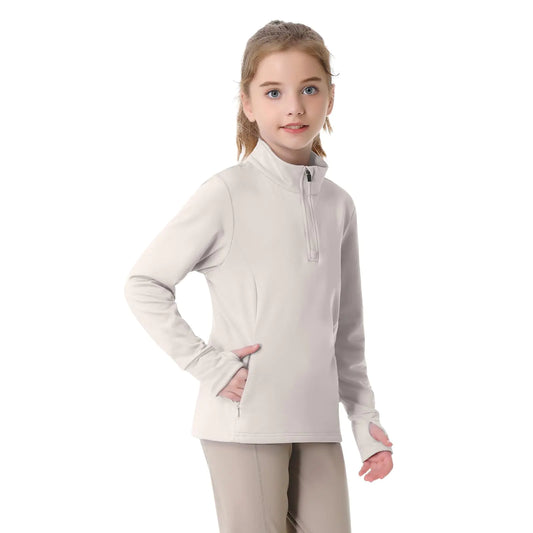 beroy Girls Fleece Equestrian Thermal Zip Top